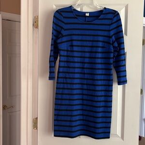 Old Navy Blue and Black Striped Dress XS